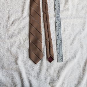Yves Saint Laurent New York / Paris Necktie / Suit Tie Brown, Tan, Blue Stripe